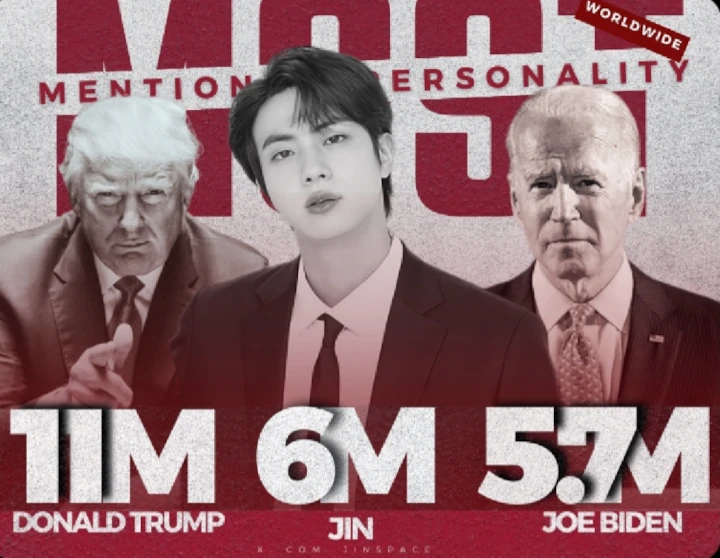 Posisi Jin BTS Diapit Donald Trump & Joe Biden untuk Alasan Tidak Terduga