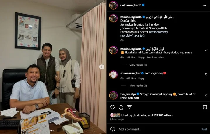 Zaskia Sungkar dan Irwansyah Jalani Program Anak Kedua