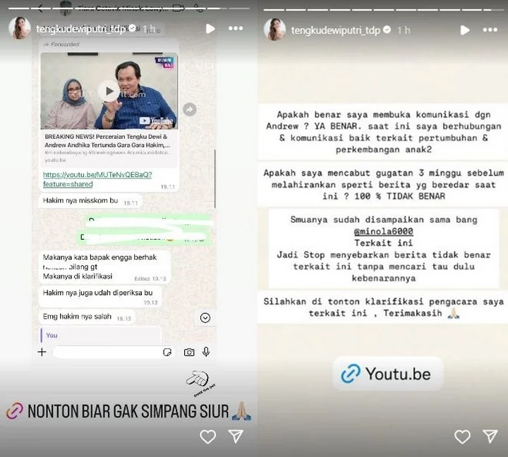 Tengku Dewi Putri Bantah Cabut Gugatan Cerai