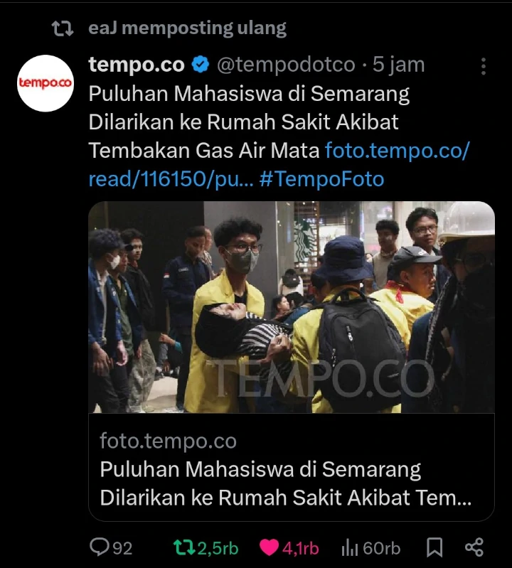 Jae Park eks DAY6 Aktif Sebarkan Berita Aksi Represif Aparat pada Pendemo di Semarang