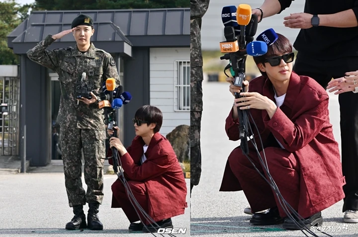 Tingkah Nyeleneh Jin saat Sambut J-Hope Keluar Wamil Bikin Salfok