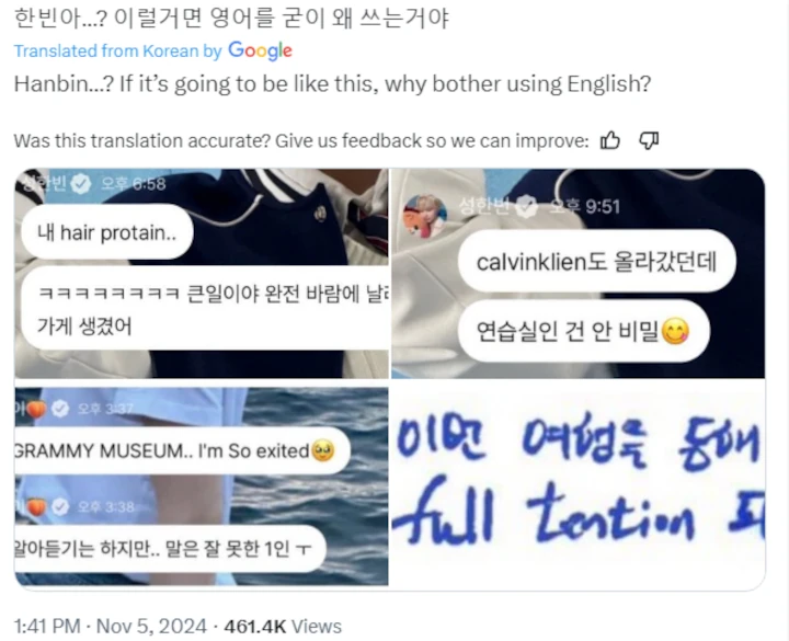 Sung Hanbin ZEROBASEONE Picu Perdebatan Gegara Kemampuan Bahasa Inggris
