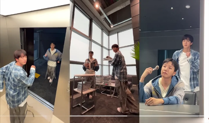 Muka Datar Jin & J-Hope BTS saat Dance Challenge \'Running Wild\' Curi Fokus