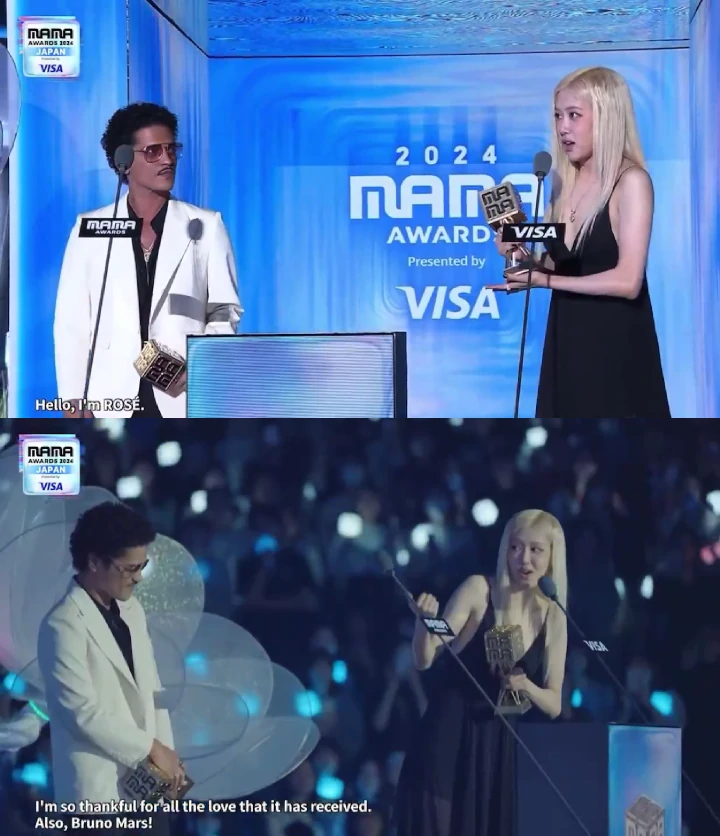 Penampilan Rose BLACKPINK & Bruno Mars di MAMA 2024 Panen Kritik