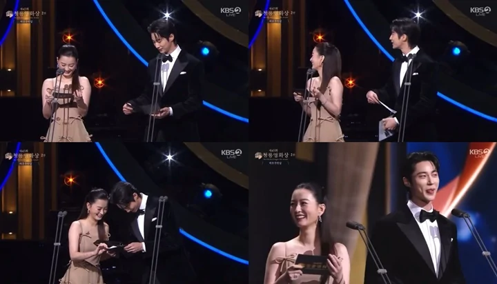 Byeon Woo Seok & Jung Yu Mi Malah Ngeblank saat Bacakan Nominasi Blue Dragon Awards 2024