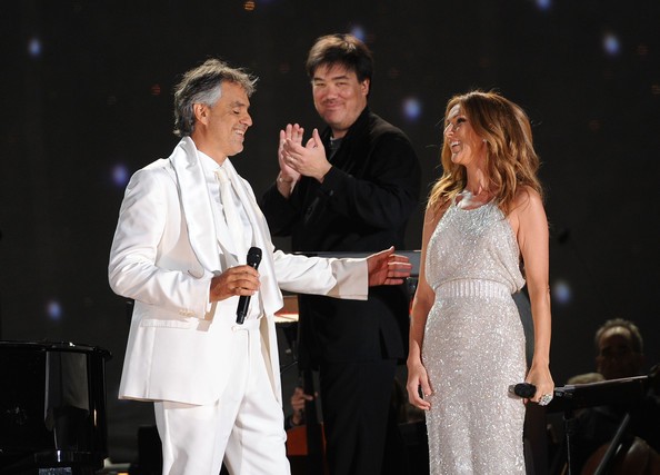 Gambar Foto Andrea Bocelli dan Celine Dion Tampil Bersama di The New York Philharmonic In Concert
