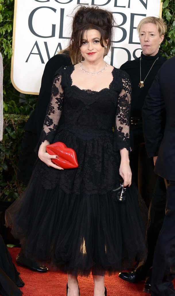 Gambar Foto Helena Bonham Carter di Red Carpet Golden Globe Awards 2013