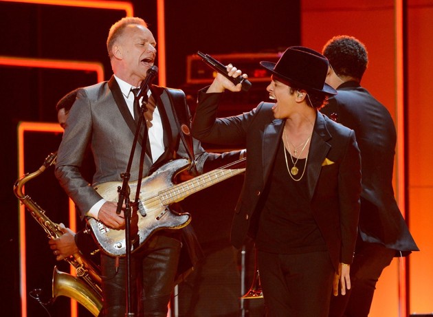 Gambar Foto Penampilan Sting dan Bruno Mars di Grammy Awards 2013