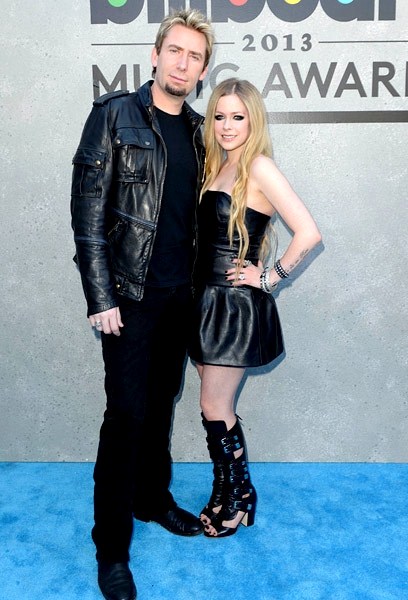 Gambar Foto Chad Kroeger dan Avril Lavigne di Blue Carpet Billboard Music Awards 2013