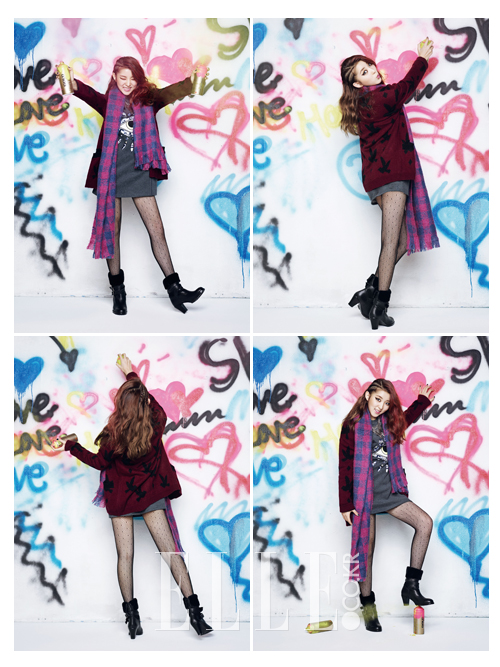 Gambar Foto Sohyun 4Minute di Majalah Elle Edisi Desember 2013