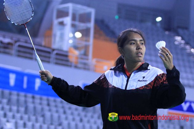 Gambar Foto Nitya Krishinda Maheswari Latihan Sebelum Laga Korea Open Super Series 2014
