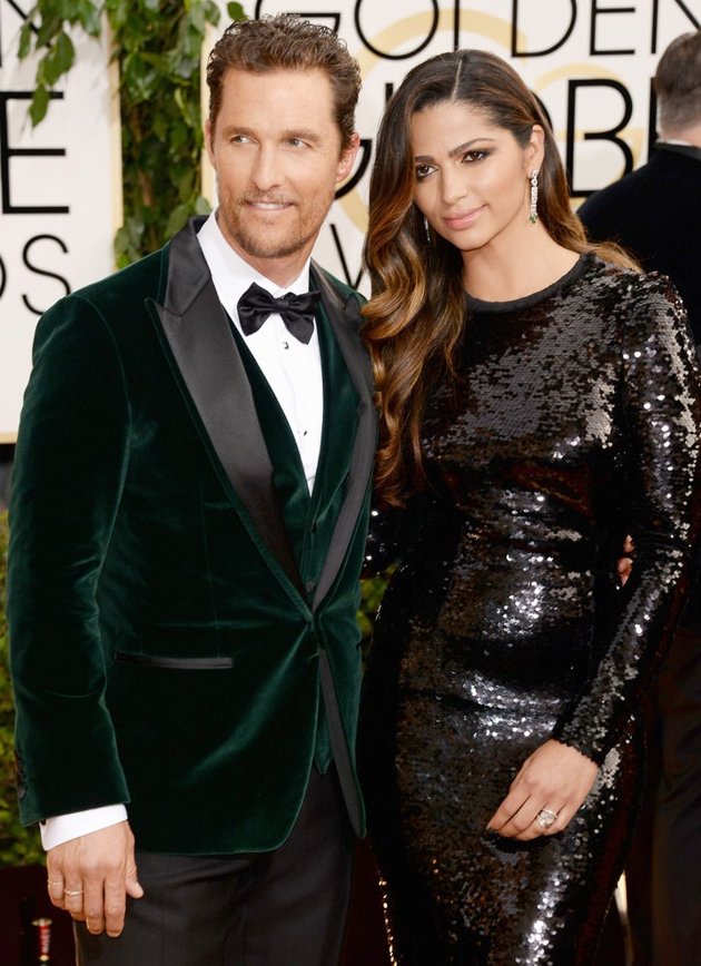 Gambar Foto Matthew McConaughey dan Camila Alves di Red Carpet Golden Globe Awards 2014