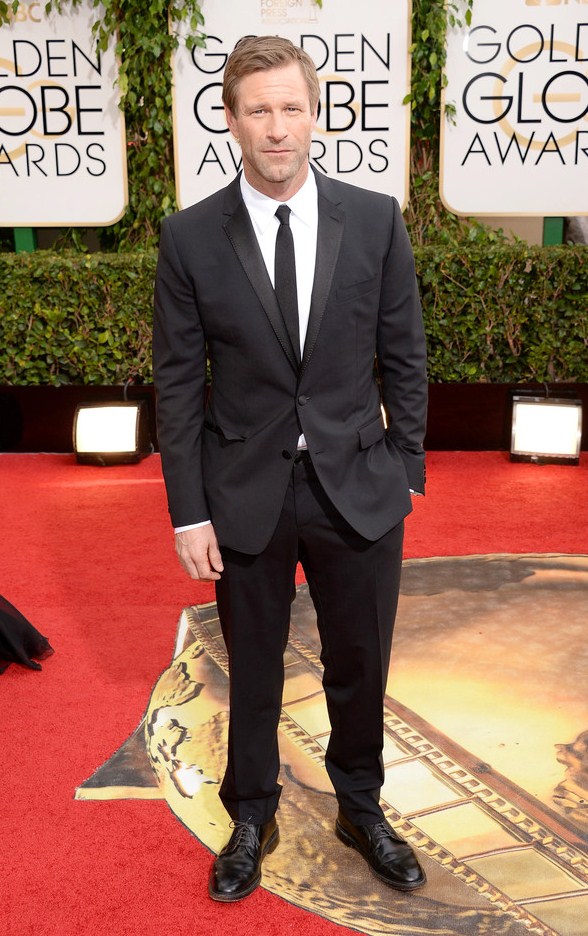 Gambar Foto Aaron Eckhart di Red Carpet Golden Globe Awards 2014