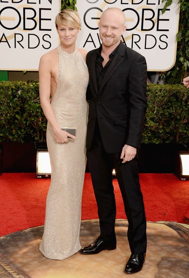 Gambar Foto Ben Foster dan Robin Wright Penn di Red Carpet Golden Globe Awards 2014