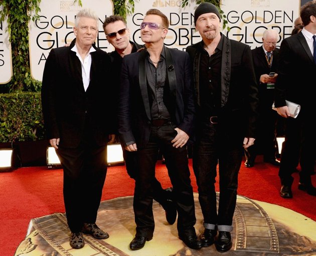 Gambar Foto U2 di Red Carpet Golden Globe Awards 2014