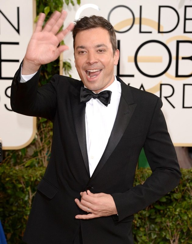Gambar Foto Jimmy Fallon di Red Carpet Golden Globe Awards 2014