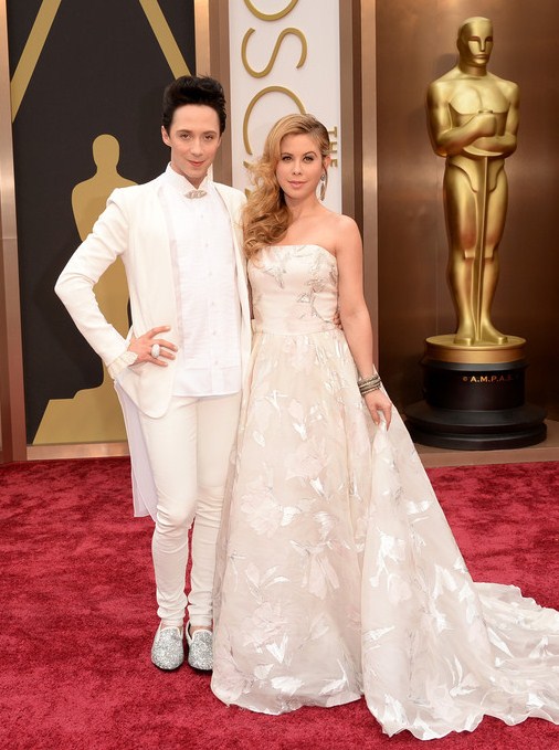 Gambar Foto Johnny Weir dan Tara Lipinski di Red Carpet Oscar 2014
