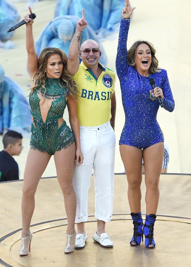 Gambar Foto Penampilan Jennifer Lopez, Pitbull dan Claudia Leitte di Pembukaan Piala Dunia 2014