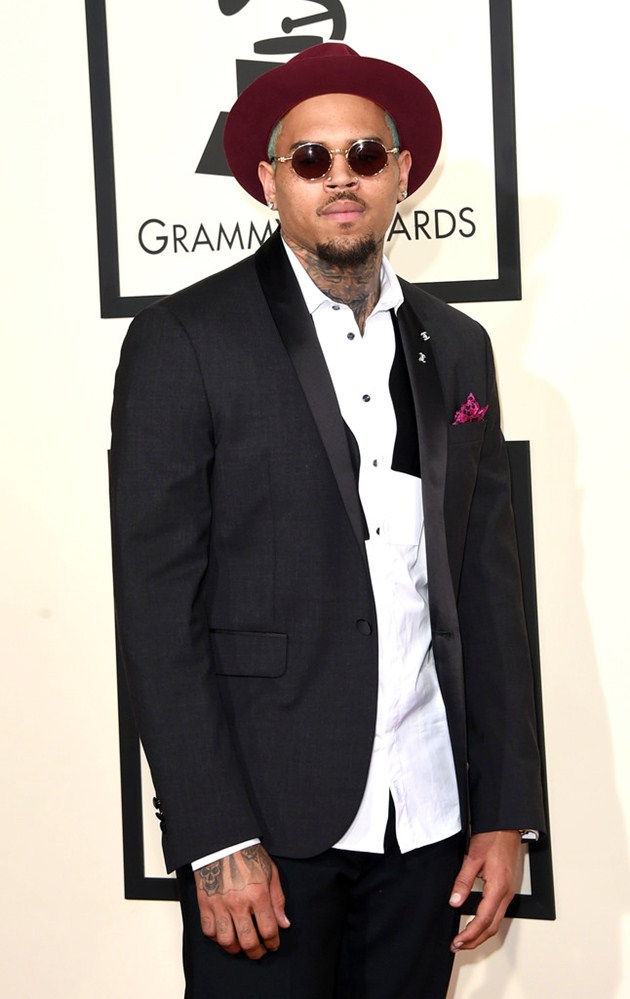 Gambar Foto Chris Brown di Red Carpet Grammy Awards 2015