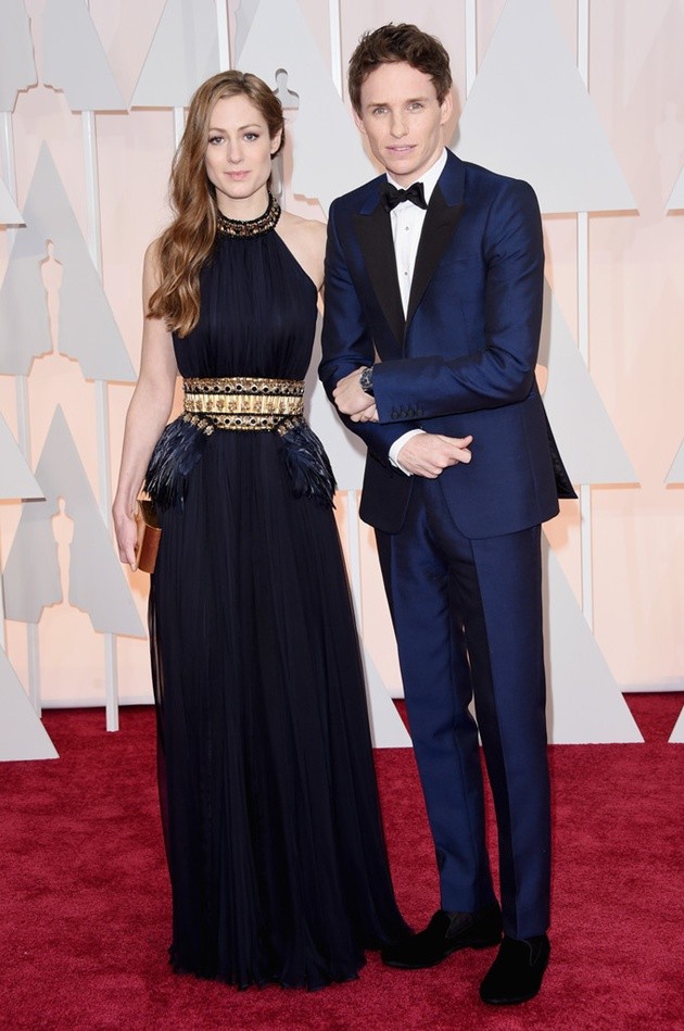 Gambar Foto Hannah Bagshawe dan Eddie Redmayne di Red Carpet Oscar 2015
