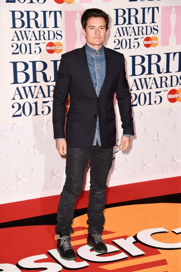 Gambar Foto Orlando Bloom di Red Carpet BRIT Awards 2015
