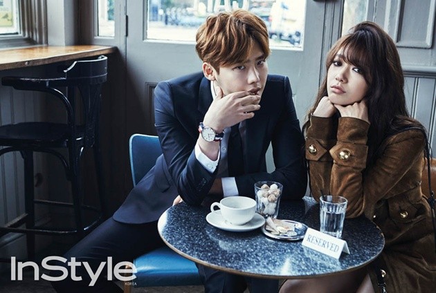 Gambar Foto Lee Jong Suk dan Park Shin Hye di Majalah InStyle Edisi April 2015