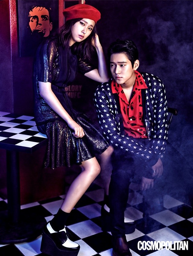 Gambar Foto Ryu Hye Young dan Go Kyung Pyo di di Majalah Cosmopolitan Edisi September 2015