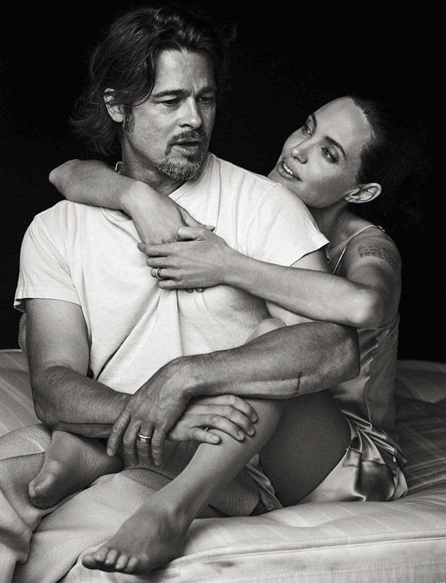 Gambar Foto Brad Pitt dan Angelina Jolie di Majalah Vanity Fair Italia Edisi November 2015
