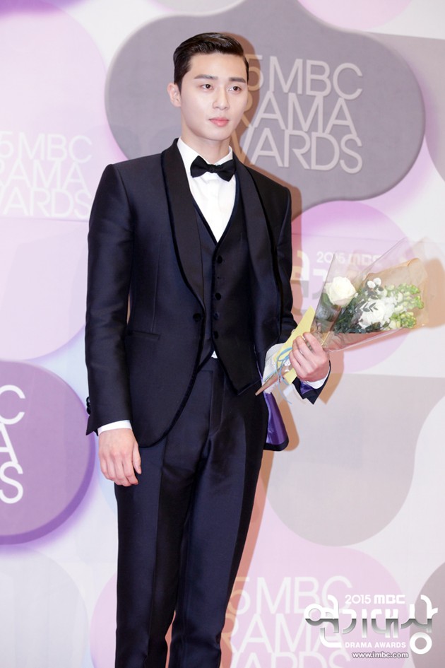 Gambar Foto Park Seo Joon di Red Carpet MBC Drama Awards 2015