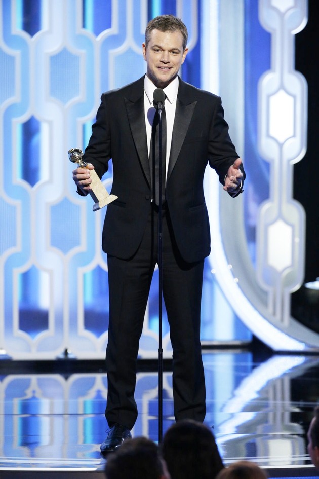 Gambar Foto Matt Damon Raih Piala Best Actor in a Motion Picture, Musical or Comedy