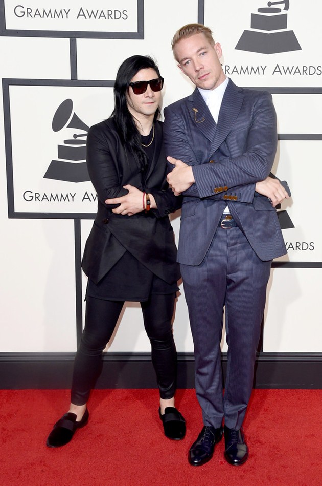 Gambar Foto Skrillex dan Diplo di Red Carpet Grammy Awards 2016
