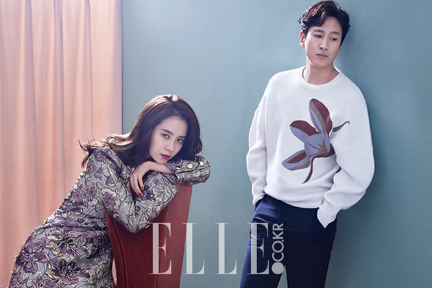 Gambar Foto Song Ji Hyo dan Lee Sun Gyun di Majalah Elle Edisi November 2016