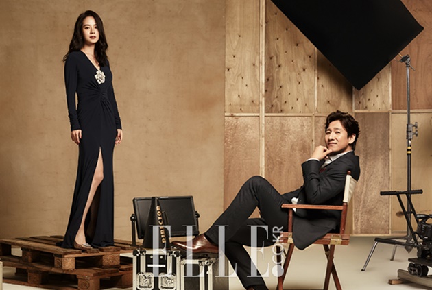 Gambar Foto Song Ji Hyo dan Lee Sun Gyun di Majalah Elle Edisi November 2016