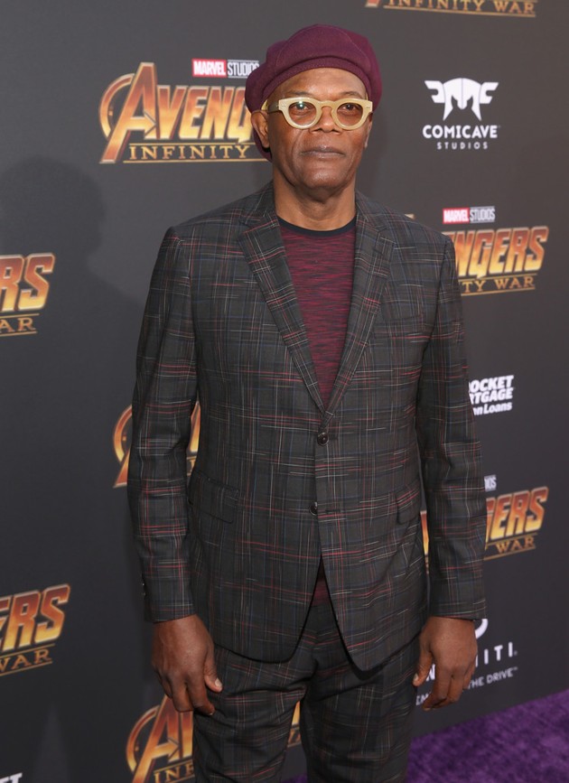Gambar Foto Samuel L. Jackson hadir di global premiere film 'Avengers: Infinity War'.