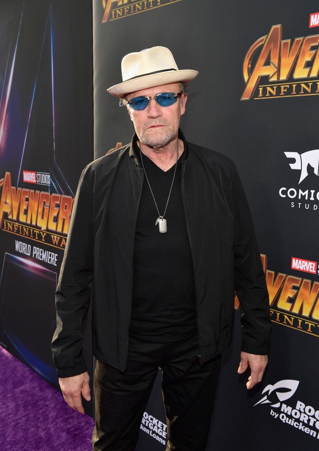 Gambar Foto Michael Rooker hadir di global premiere film 'Avengers: Infinity War'.