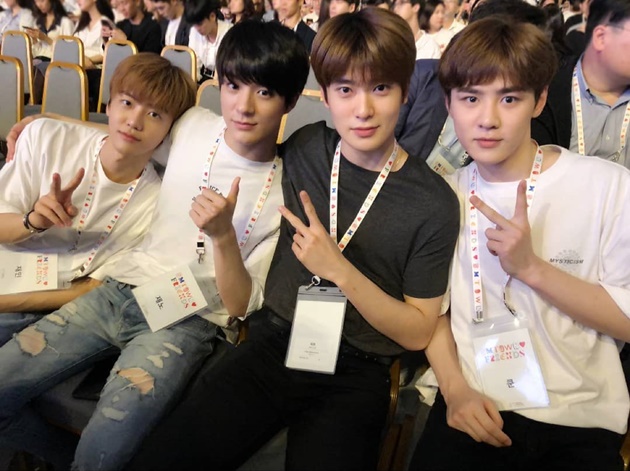 Gambar Foto Jaemin, Jeno, Jaehyun dan Kun NCT menghadiri SMTOWN Workshop Pyeongchang 2018.