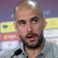 Pep Guardiola saat News Conference