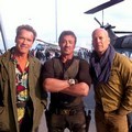 Arnold Schwarzenegger, Bruce Willis dan Sylvester Stallone di Lokasi Syuting 'The Expendables II'
