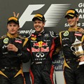 Kimi Raikkonen, Sebastian Vettel, Romain Grosjean dan Christian Horner