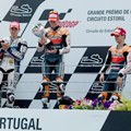 Jorge Lorenzo, Casey Stoner dan Dani Pedrosa di Podium