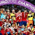 Tim Spanyol Merayakan Kemenangan di Final Euro 2012