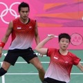 Lilyana Natsir dan Tontowi Ahmad Saat Melawan Denmark di Olimpiade 2012