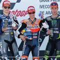 Jorge Lorenzo, Dani Pedrosa, Andrea Dovizioso Berada di Podium