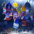 Balon Udara yang Menggambarkan Katedral Saint Basil