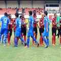 Pemain Persipura Bersalaman dengan Pemain Churchill Brothers
