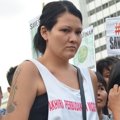 Melanie Subono Saat Menggelar Aksi Damai di Bundaran HI, Jakarta