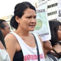 Melanie Subono Saat Menggelar Aksi Damai di Bundaran HI, Jakarta