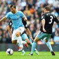 Aksi Sergio Aguero di Laga Manchester City vs West Ham United