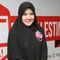 Peggy Melati Sukma di Jumpa Pers 'Let's ACT Indonesia for Palestine'
