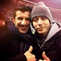 Luis Figo Bersama Valentino Rossi Saat Nonton Derby Milan